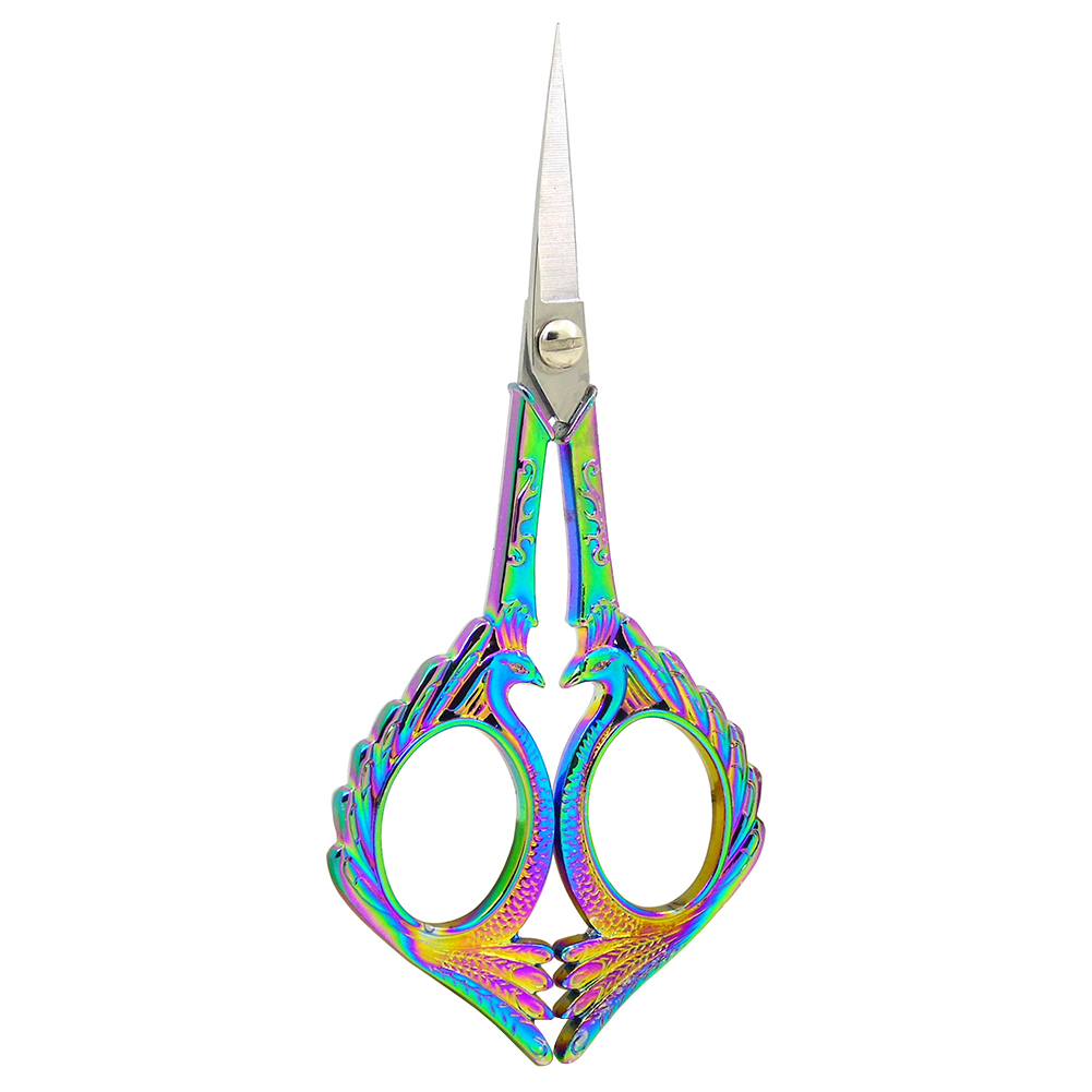 Detail Shears Rainbow Peacock Style Embroidery Scissors Practical Needlework Portable Artwork For DIY Craft Universal Vintage